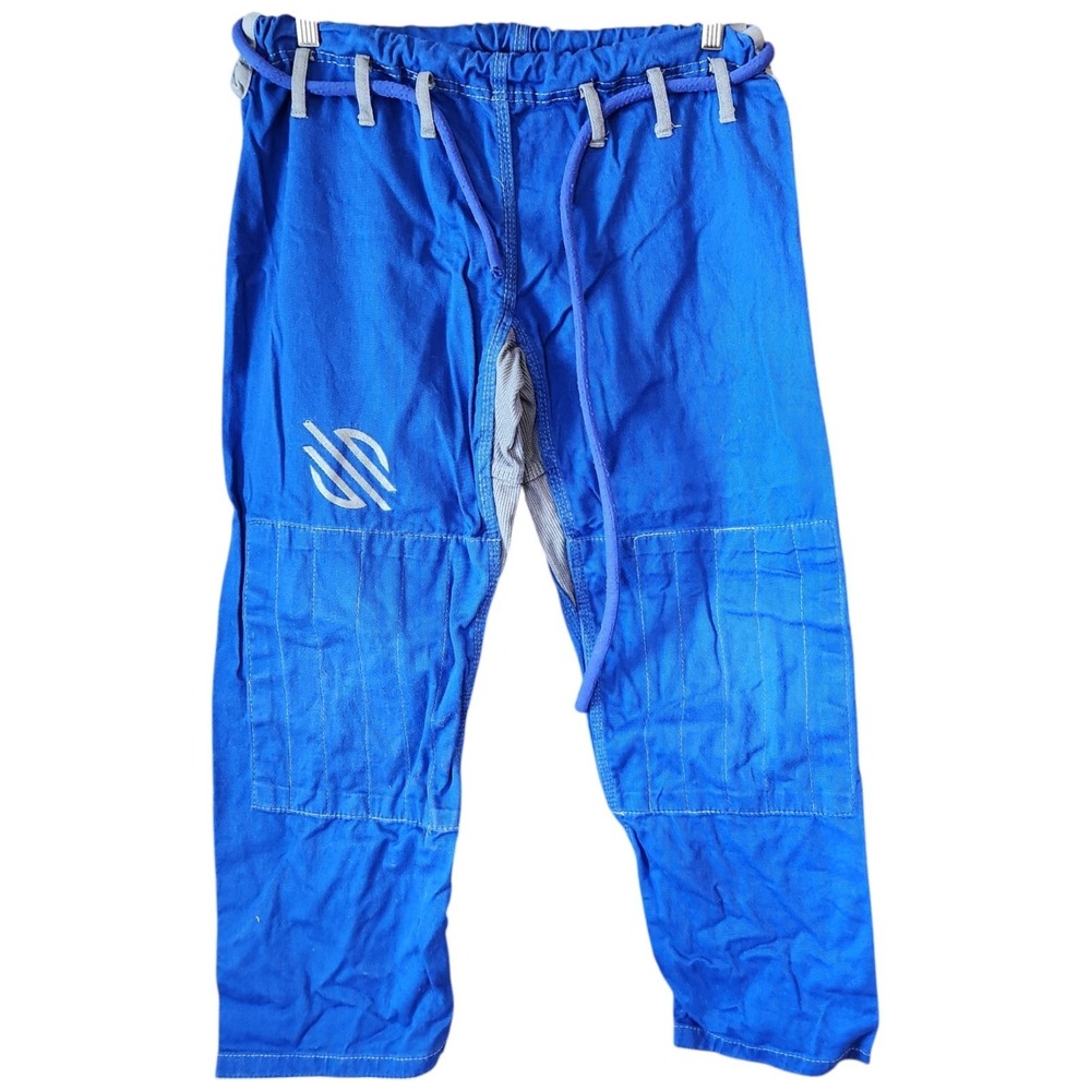 Jiu Jitsu Gi Pants Mens A0 Blue Canvas 100% Cotton 30x25"‎
